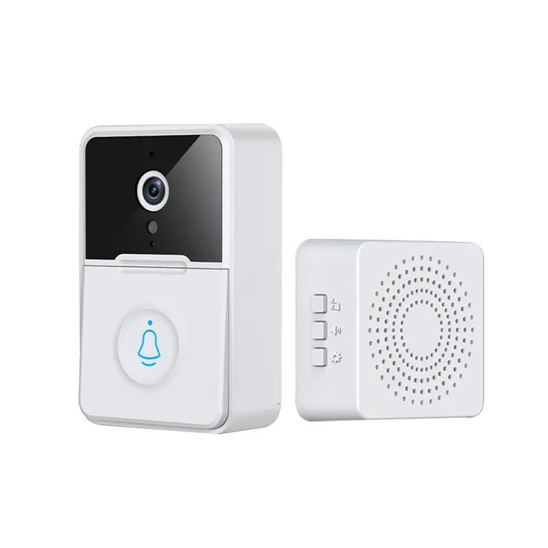 Smart WiFi Video Doorbell with chime unit – white product overview
