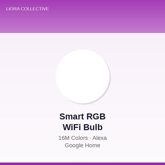 Smart RGB WiFi Bulb showing color spectrum – Alexa compatible