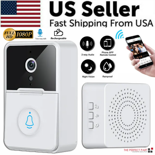 Smart WiFi Video Doorbell side view showing camera lens and motion sensor