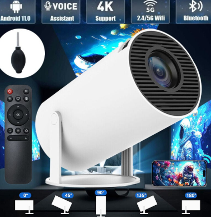 Smart 4K WiFi Projector lens closeup – Home Theater